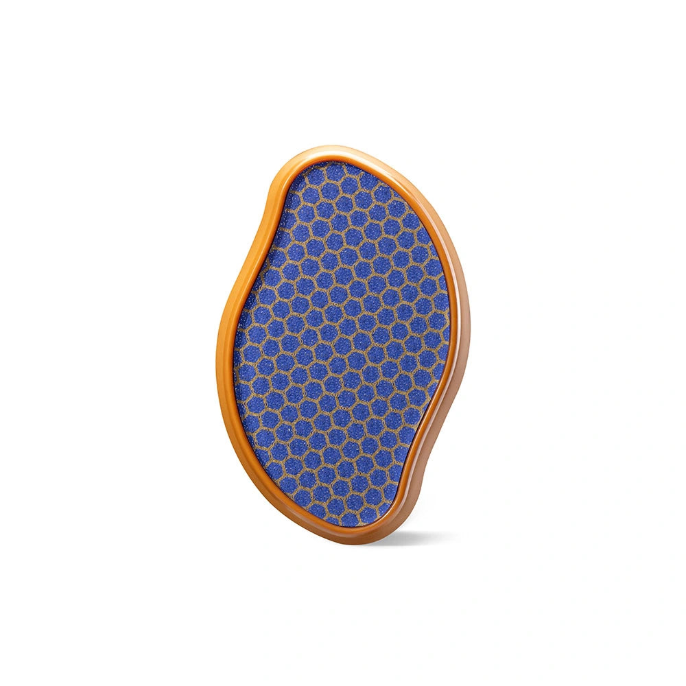 Gold Matte, Oval-shaped hair removal tool with Nano crystal pattern.